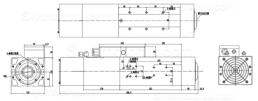4.5KW 220V/380V Air Cooled ISO20 ATC Spindle Motor JGLF51-30-24Z/4.5 3.6Nm Automatic Tool Change Spindle Motor